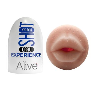 Alive Oral Experience - міні мастурбатор-рот Flesh - фото