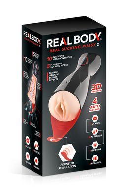 Мастурбатор вагина Real Body Real Sucking Pussy 2 (мятая упаковка) - фото