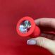 Силіконова анальна пробка червона з кристалом (2,8 см) - фото товару