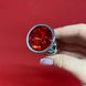 Анальна страза з червоним кристалом (2,8 см) - фото товару