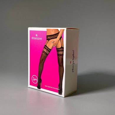 Еротичні колготки-бодістокінг Obsessive Garter stockings S214 S/M/L, імітація панчіх і пояса - фото