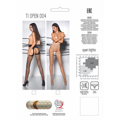 Эротические колготки TIOPEN 004 nero (fishnet 40 den) - Passion, имитация чулок и пояса 1/2 - фото