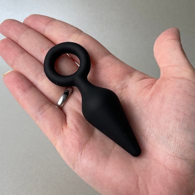 Анальная пробка с кольцом sLash Pointy black (2,5 см) - фото