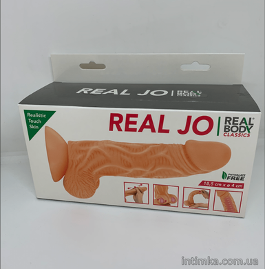 Фаллоимитатор с подвижной крайней плотью Real Body Real JO (18,5 см) маленький - фото