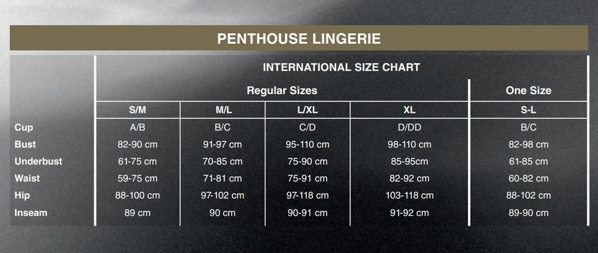 Комплект пеньюар та стрінги Penthouse Midnight Mirage Black XL