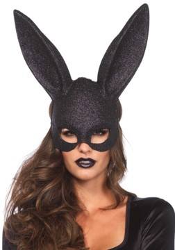 Маска кролика Leg Avenue Glitter Masquerade Rabbit Mask ONE SIZE Black чорна