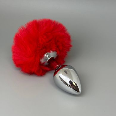 Анальная пробка с хвостиком Red (3,4 см) Alive Fluffly Plug M