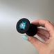 Силіконова анальна пробка - чорна з блакитним кристалом (3,5 см) - фото товару