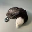 Анальная пробка с хвостом (2,8 см) Alive Black And White Fox Tail S