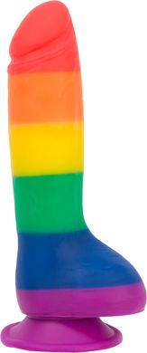 Фаллоимитатор реалистик радужного цвета Addiction Justin Rainbow (20,3 см) - фото