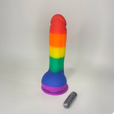 Фаллоимитатор реалистик радужного цвета Addiction Justin Rainbow (20,3 см) - фото