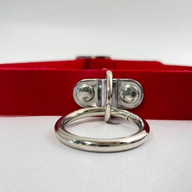 Ошейник-чокер с кольцом для поводка Bijoux Pour Toi FETISH красный - фото
