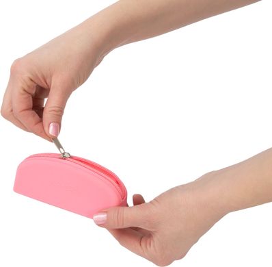Косметичка для зберігання PowerBullet Silicone Zippered Bag Pink - фото