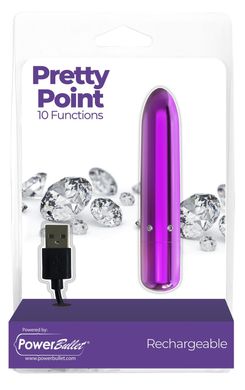 Вібропуля PowerBullet - Pretty Point Rechargeable Purple - фото