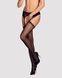 Еротичні колготки-бодістокінг Obsessive Garter stockings S314 black S/M/L, імітація панчіх і пояса - фото товару
