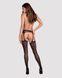 Эротические колготки-бодистокинг Obsessive Garter stockings S314 black S/M/L, имитация чулок и пояса - фото товара