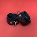 Набір чорний БДСМ: наручники + ошийник з натуральної шкіри - фото товару