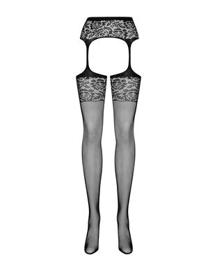 Эротические колготки-бодистокинг Obsessive Garter stockings S500 black S/M/L - фото