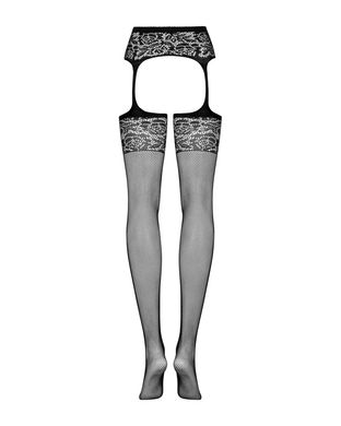 Еротичні колготки-бодістокінг Obsessive Garter stockings S500 black S/M/L - фото