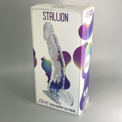 Прозрачный фаллоимитатор Alive Jelly Dildo Stallion (22 см) - фото