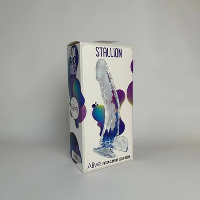 Прозорий фалоімітатор Alive Jelly Dildo Stallion (22 см) - фото