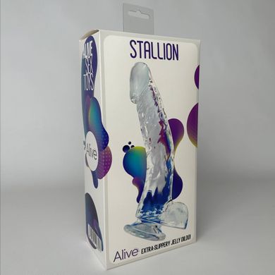 Прозрачный фаллоимитатор Alive Jelly Dildo Stallion (22 см) - фото