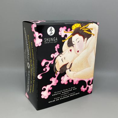 Гель для Нуру массажа Shunga Oriental Body-to-Body плюс простыня, игристое клубничное вино - фото