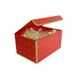 Подарочная коробка с клапаном красная с золотом, S - фото товара