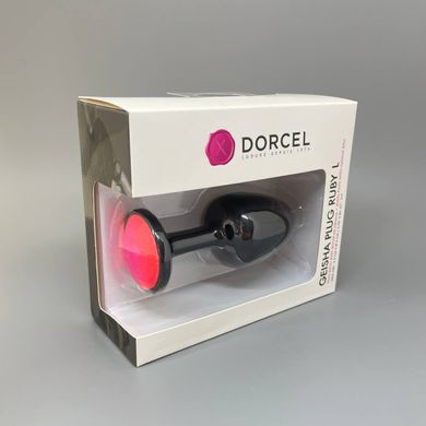 Dorcel Geisha Plug Ruby L - анальная пробка со стразой и со смещенным центром тяжести (4 см) (мятая упаковка) - фото
