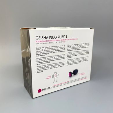 Dorcel Geisha Plug Ruby L - анальная пробка со стразой и со смещенным центром тяжести (4 см) (мятая упаковка) - фото
