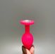 Анальная пробка розовая с камнем Loveshop Pink Silicone White (2,8 см) - фото товара