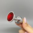 Анальная пробка со стразом Alive Mini Metal Butt Plug S Red (2,8 см)
