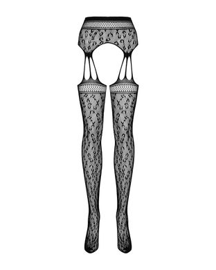 Еротичні колготки-бодістокінг Obsessive Garter stockings S817 S/M/L, імітація панчіх і пояса - фото