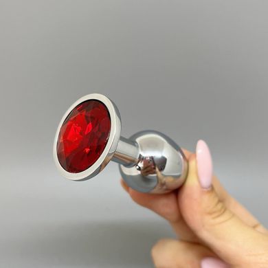 Анальна пробка зі стразом Alive Mini Metal Butt Plug S Red (2,8 см) - фото