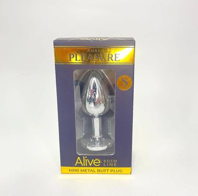Анальная пробка со стразом Alive Mini Metal Butt Plug S Red (2,8 см) - фото