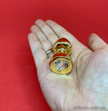 Золотая анальная пробка с сердечком Diogol Anni R (2,5 см) - фото