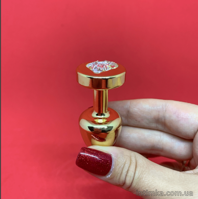 Золота анальна пробка з сердечком Diogol Anni R (2,5 см) - фото