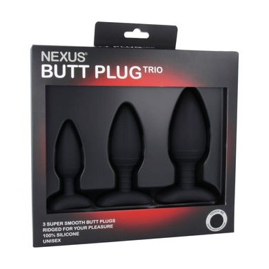 Nexus Butt Plug Trio - набор анальных пробок (3 см, 4 см, 5 см) - фото