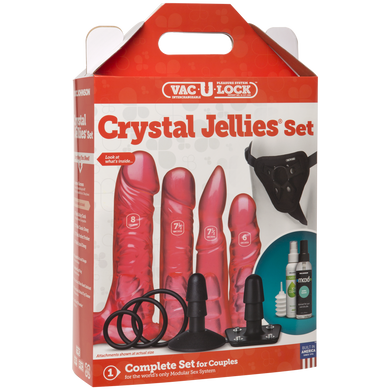 Набор для страпона Doc Johnson Vac-U-Lock Crystal Jellies Set - фото