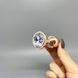 Анальна пробка з кристалом Wooomy Tralalo Metal Plug Size S (2,8 см) - фото товару