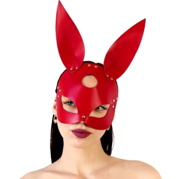 Кожаная маска Зайки Art of Sex Bunny mask красная