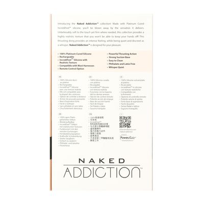 Фалоімітатор с пульсацией Addiction Naked 6.5" Thrusting Dong With Remote Vanilla (16,5 см) - фото
