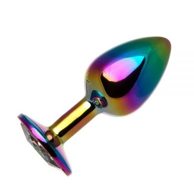 Анальная пробка с кристаллом Loveshop Metall Colorful (2,8 см) - фото