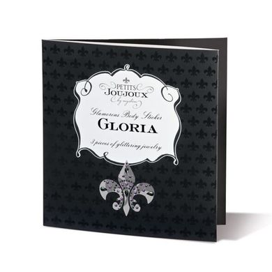 Пэстис из кристаллов Petits Joujoux Gloria set of 3 - Black, украшение на грудь и вульву - фото