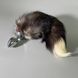 Анальная пробка лисий хвост (4 см) Black And White Alive Fox Tail L