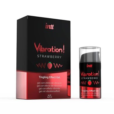 Intt Vibration Strawberry рідкий вібратор (15 мл) (без упаковки) - фото