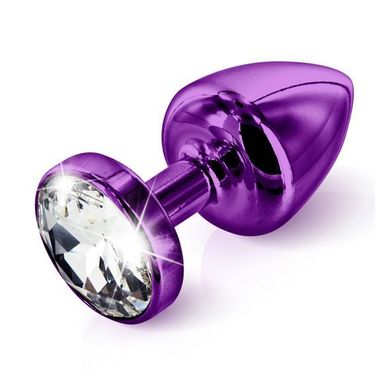 Анальная пробка с кристаллом Diogol ANNI round purple (3,5 см) - фото