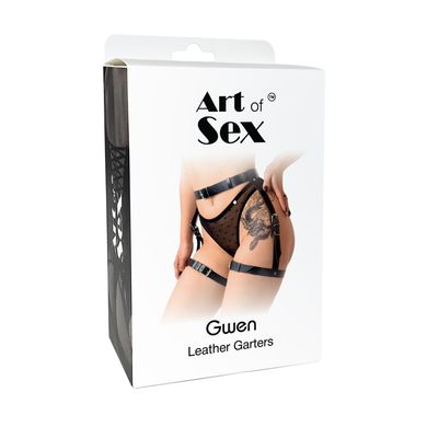 Гартери на ноги з натуральної шкіри Art of Sex Gwen XS-2XL чорні