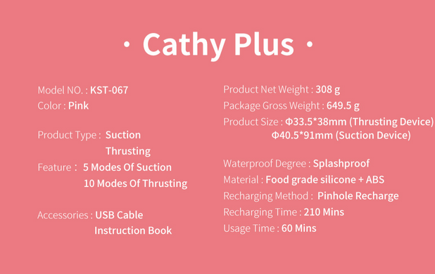 KISTOY Cathy Plus - пульсатор та вакуумний стимулятор на зчіпці - фото