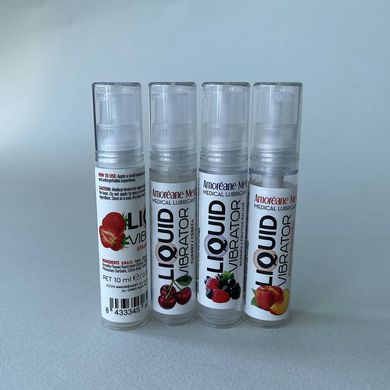 Смазка с виброэффектом Amoreane Med Liquid Vibrator Strawberry 10мл - фото